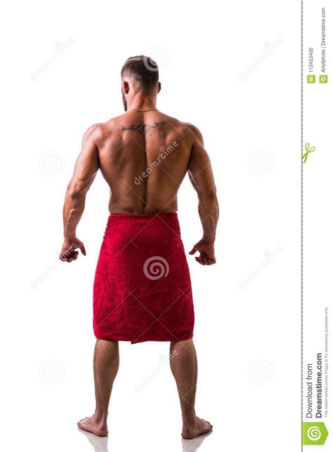 Uomo Muscolare Topless Bello Con L Asciugamano Fotografia Stock Immagine Di Pieno Caldo