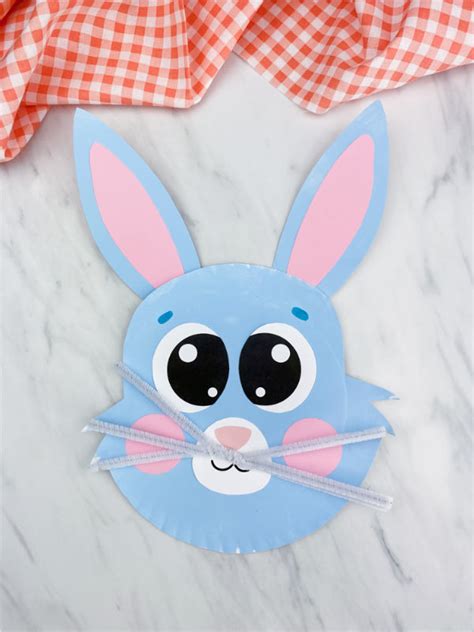 cute paper plate bunny craft  template