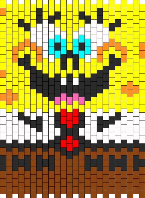 Minecraft Pixel Art Grid Spongebob
