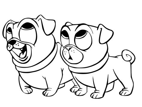 Rolly And Bingo Pug Coloring Page Free Printable Coloring Pages