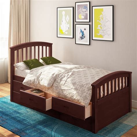 No box spring is required to support a mattress. ModernLuxe Twin Size Platform Storage Bed Solid Wood Bed ...