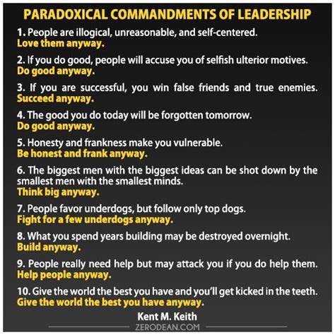 Paradoxical Commandments Of Leadership