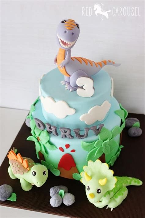 The perfect cake for their birthday would have to be a dinosaur cake. 7 Dinosaur Themed First Birthday Cake Ideas