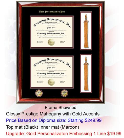 Double College Diploma Frame Two Dual Certificate University Diploma