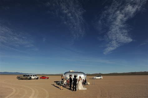 Wedding Ceremony At Airstream With Open Space And Sky Photo By Daniel