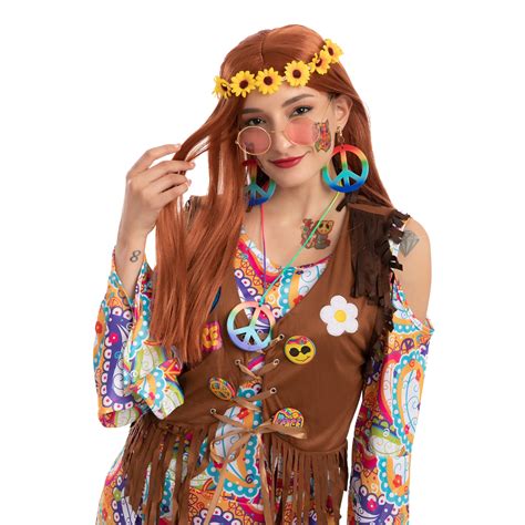 Hippie Wig Set Cosplay Accessaries Adult Spooktacular Creations