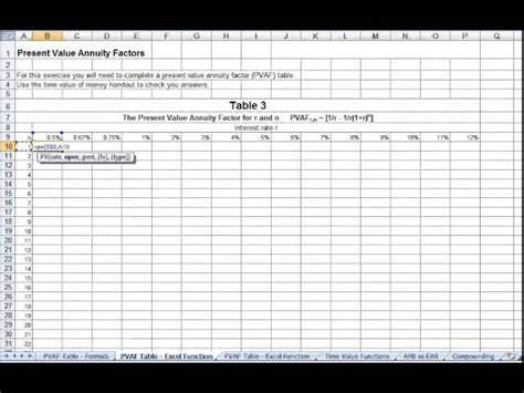 Present Value Annuity Factor Table Excel Cabinets Matttroy