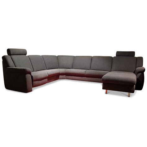 Sofa ecksofa in grauem webstoff bezogen, 3 rückenkissen, 2 zierkissen, federkernpolsterung, schlaffunktion u. Ecksofa 1500 (mit elektrischer Verstellbarkeit) - Himolla ...