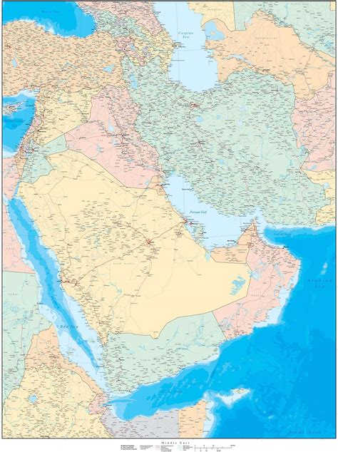 Detailed Political Map Of The Middle East With Relief And Capitals Images