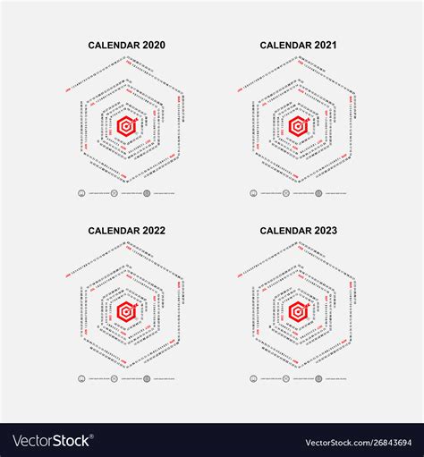 Calendar 2020 20212022 And 2023 Calendar Vector Image
