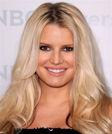 Jessica Simpson Long Wavy Light Golden Blonde Hairstyle With Light