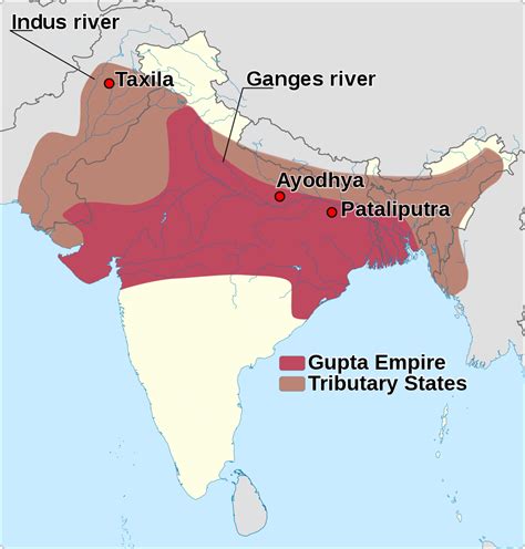 Filemap For Gupta Empire And Tributariessvg Wikipedia
