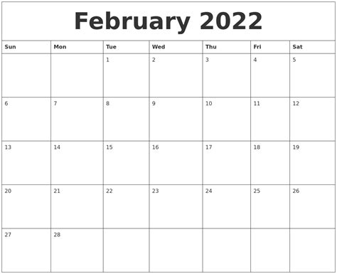 March 2022 Calendar Template