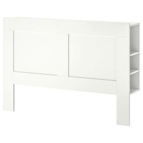 Brimnes White Headboard With Storage Compartment Standard King Ikea