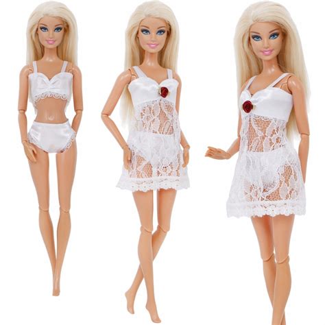 Pcs Set Sexy Pajamas Lingerie Lace Costumes Bra Underwear Dress Clothes For Barbie Doll