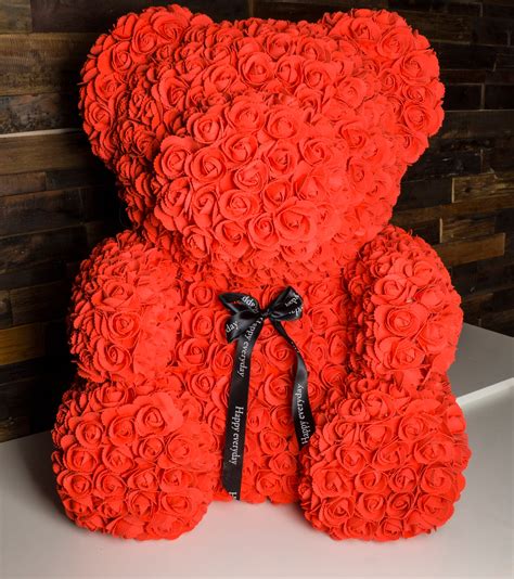 big rose bear flower bear teddy bear 3d printed roses romantic etsy