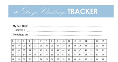 90days Challenge Tracker Minaandherblogpdf Workout Calendar