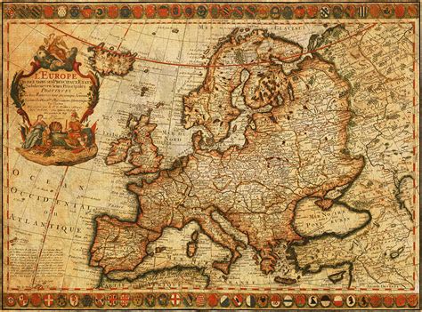 Old Maps Old Maps 1700 Map Of Europe Vintage Europe Map Parchment Map
