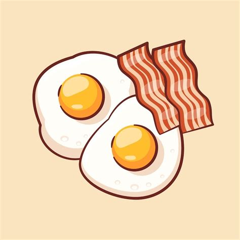 Premium Vector Vector Cartoon Fried Egg Breakfast