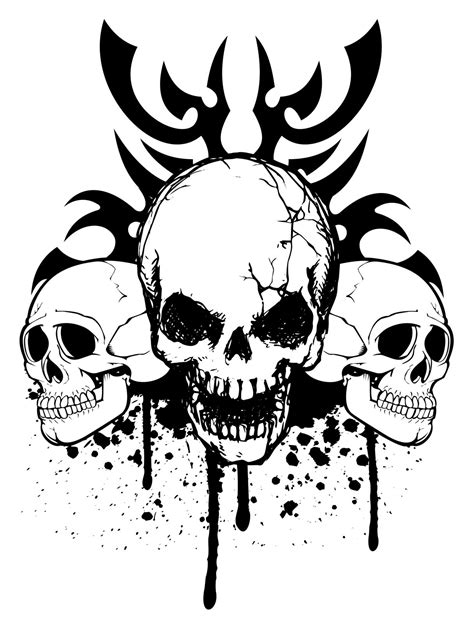 Skull Tribe Free Vector Skull Art Skull Wallpaper Vector Free