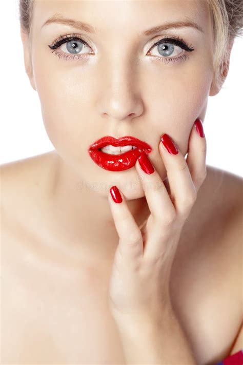 Red Lips Stock Photo Image Of Bright Gorgeous Glance 28688914