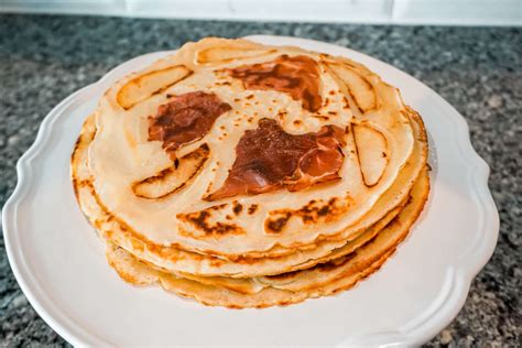 Delicious Dutch Pancakes Pannekoek With Apple Stroop