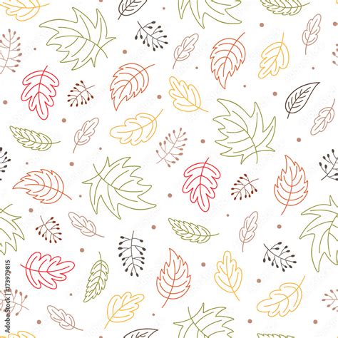 Seamless Repeat Pattern With Autumn Leaves Illustration Wallpaper