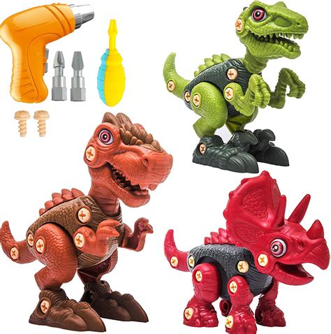 Akokie Dinosaur Toys Kids With Drill Take Apart Animals Toys Dino