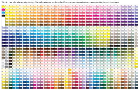 Pantone Color Chart Cmyk