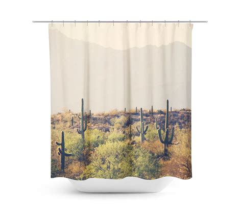 Cactus Shower Curtain Desert Home Decor Rustic Bathroom