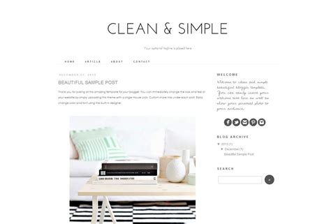 Blogger Template Clean And Simple ~ Web Themes