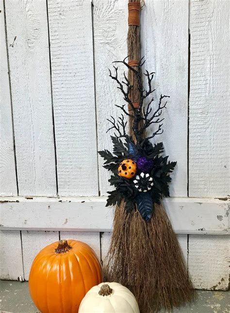 Witchs Broom Halloween Broom Wreath Witchs Broom Wreath Halloween