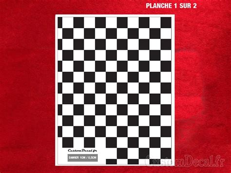 Décalcomanies Damier pour maquettes et modélisme.