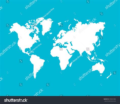 World Map White Vector Map Isolated Vector De Stock Libre De Regalías