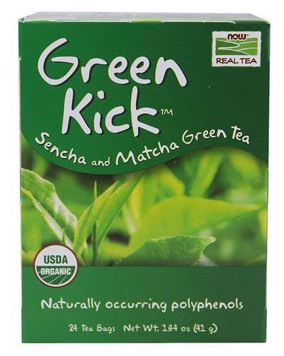 Now Foods Real Tea Organic Green Kick 24 Tea Bags Vitacost