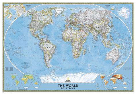 World Ngs Classic Wall Map Poster Size Paper Stanfords