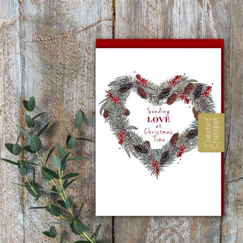 Sending Love At Christmas Time Foliage Pure Card Cello Free