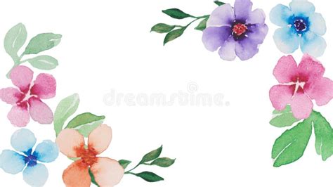 Animated Frame Of Watercolor Flowers Moving Flowers Stock Footage
