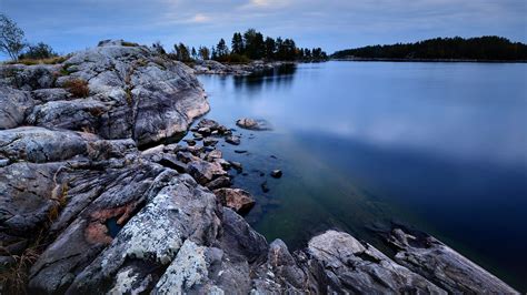 Wallpaper Nature Landscape Rocks Lake Plants Trees Forest