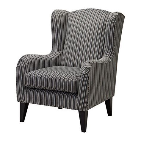 Ikea Ramsebo Wing Chair Dark Greystripe Wing Chair Fabric Armchairs
