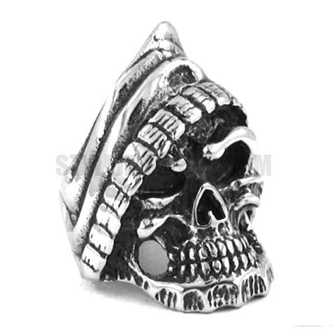 Stainless Steel Ring Gothic Tribal Skull Ring Swr0151 Wholesale Jewelry