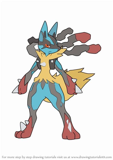 Mega Lucario Coloring Page Awesome Learn How To Draw Mega Lucario From