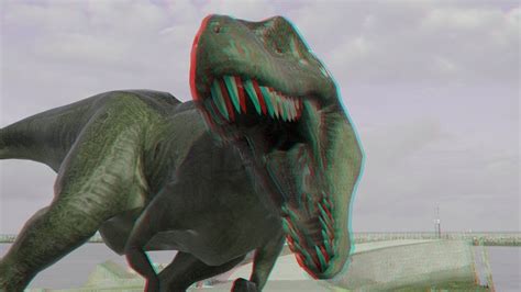 Vr 360 Video T Rex Dinosaur Sbs 3d Anaglyph Redcyan 2k Youtube