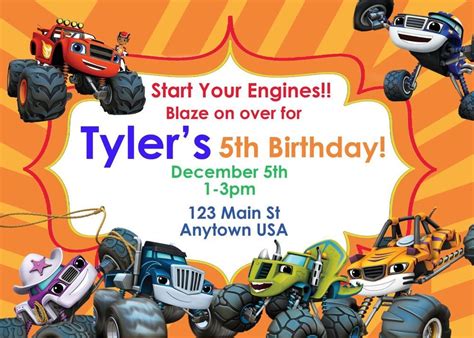 Blaze and the monster machines is an american cgi animated television series. Blaze and the Monster Machines, Invitations, Birthday ...