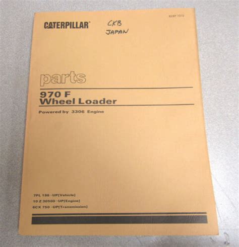 Caterpillar Cat 970f Wheel Loader Parts Manual 7pl 10z 1995 Ebay