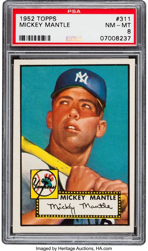 1952 Topps Mickey Mantle #311 PSA NM-MT 8.... Baseball Cards | Lot