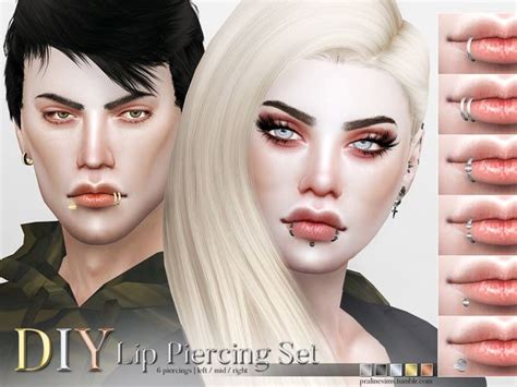 Pralinesims Diy Lip Piercing Set Sims 4 Piercings Sims