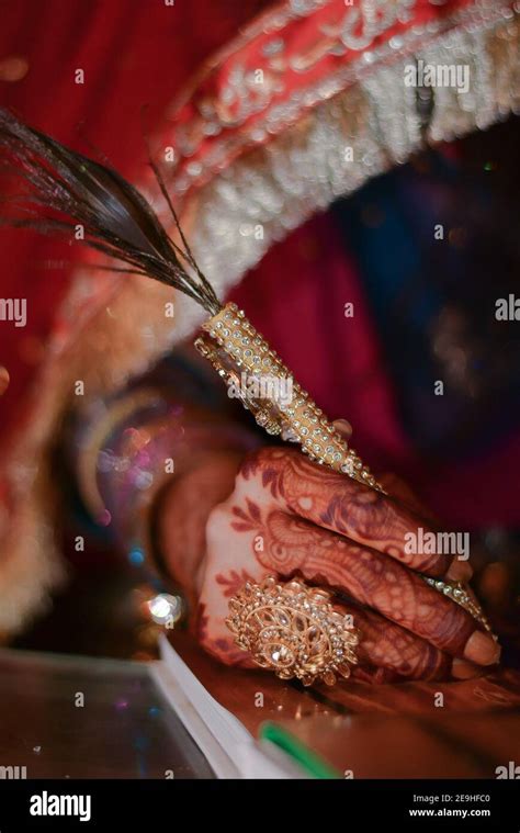 A Bride Signing Her Marriage Contract Nikkah Nama Stock Photo Alamy