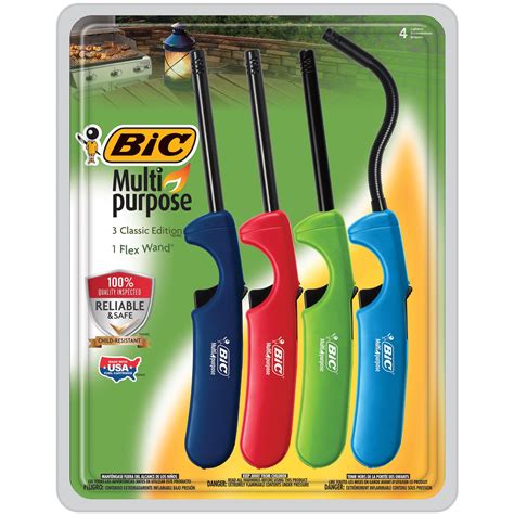 Bic Multi Purpose Lighter Classic And Flex Wand 4 Pack Buy Online In