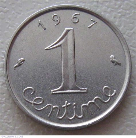 1 Centime 1967 Fifth Republic 1958 1970 France Coin 906